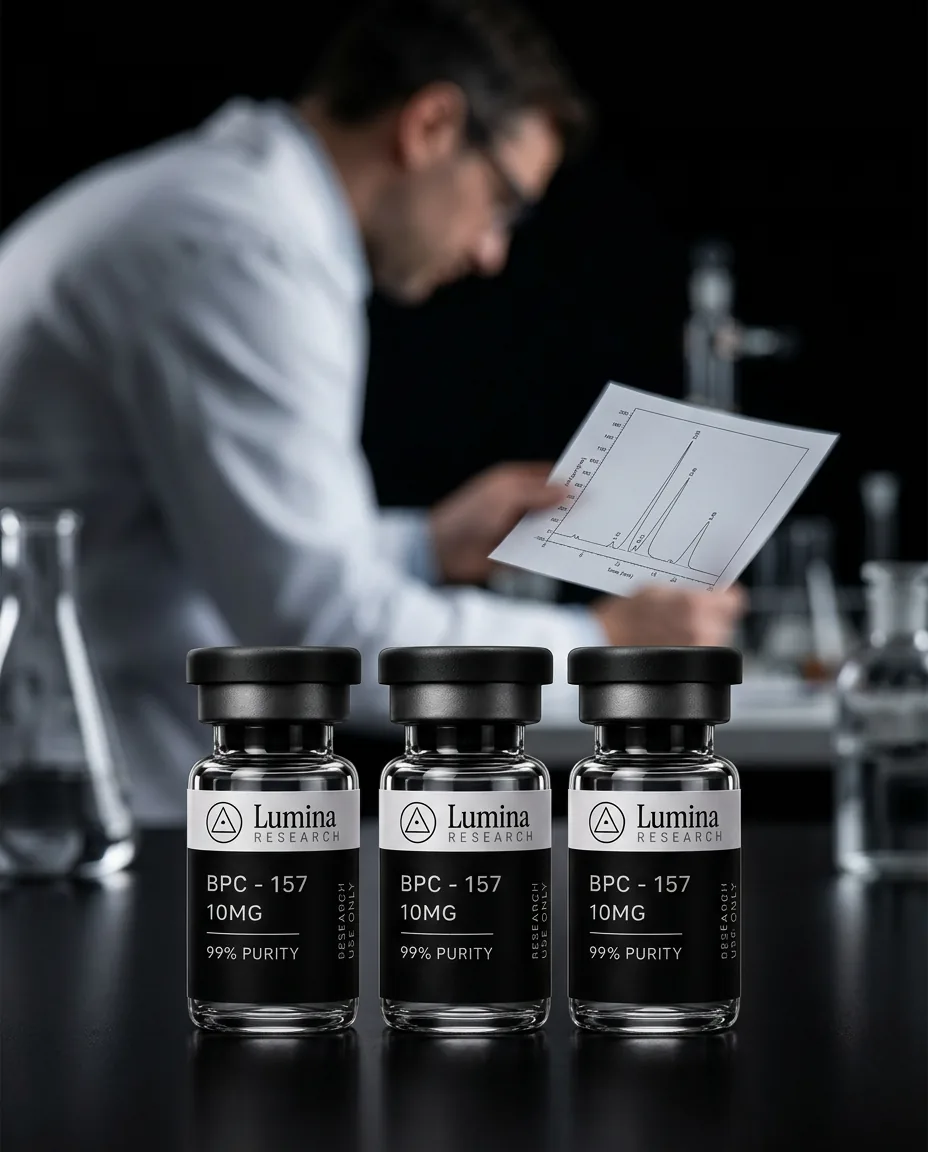 Scientist reviewing assay results